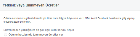 Facebook Bilgim Dışında Tahsil Edilen Ücret itirazı