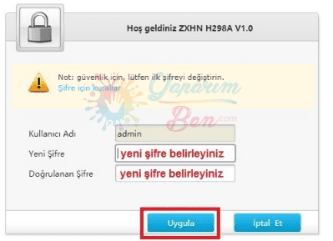 ZTE ZXHN H298A Port Yönlendirme