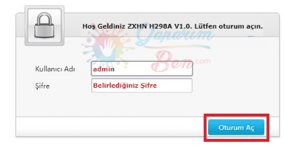 ZTE ZXHN H298A Port Yönlendirme