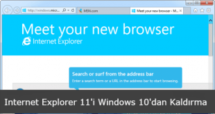 Internet Explorer 11 Windows 10 dan Kaldırma için kullanılan PowerShell ve Denetim Masası Adımları.
