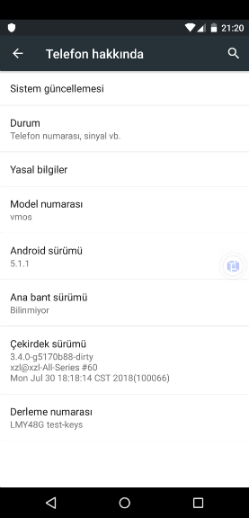 Android Sanal Derleme Numarası
