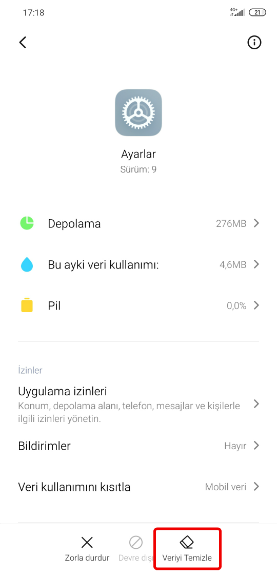 Geliştirici Seçeneklerini Gizleme