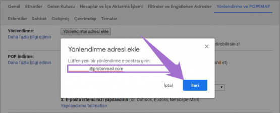 Gmail Mail Yönlendire