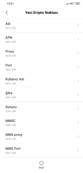 Mobil Veri Açılmıyor Sorunu için APN Ekleme