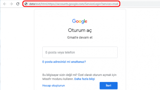 Gmail Güvenlik Kimlik Avı Bağlantısı