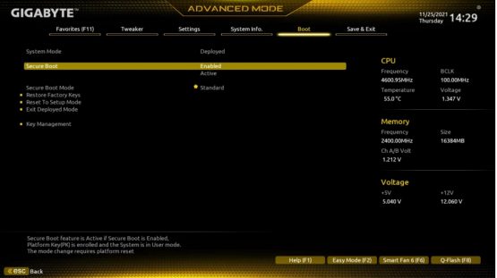 Secure Boot Gigabyte